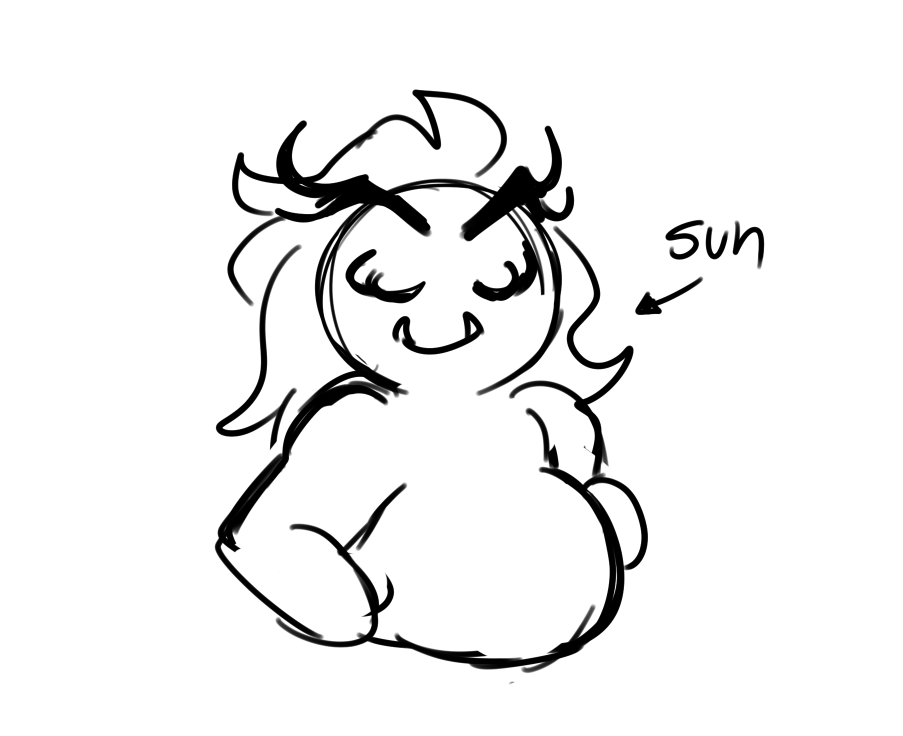 I drew <a href="/ferretwife/">SUN𖤓 ⚠️</a> pregnant because she was making fun of my setup, don't believe her lies