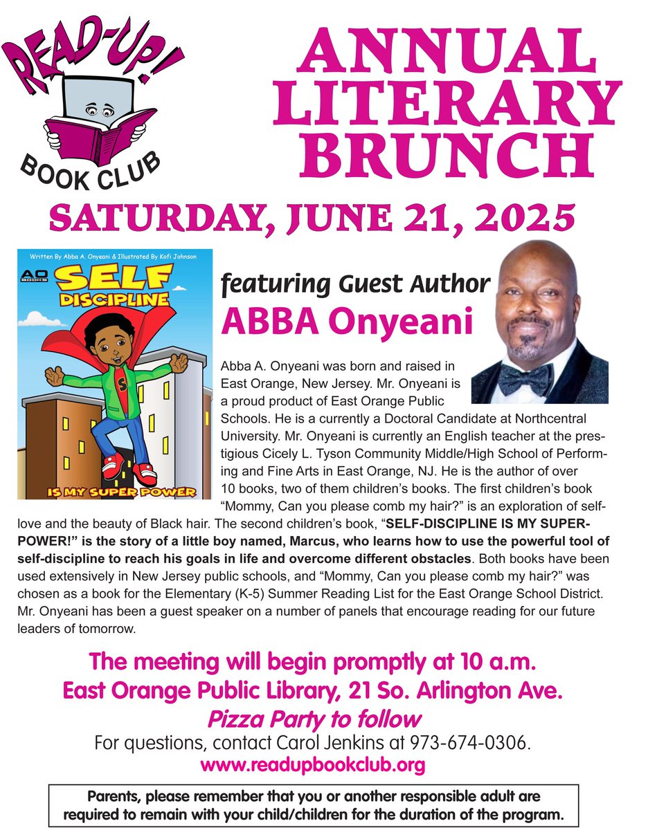 aobooks_'s tweet photo. Saturday 6/21/25  I'll be thrbguest speaker/author for The Read-Up book Club! East Orange Public Library 10am-12pm !!#aobooks https://t.co/JotXaxRFIi