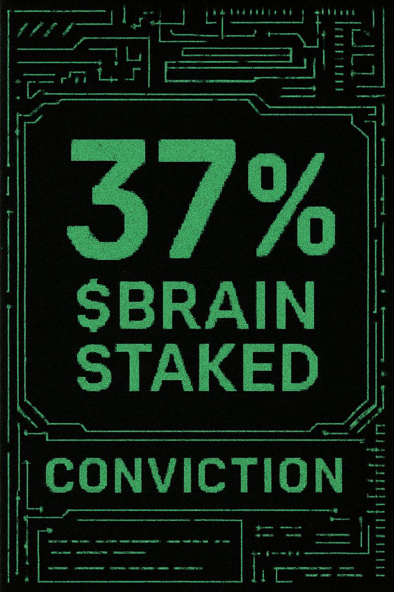 37 is the 21st prime.
All triple-digit repeats divide by 37.

Optimal stopping point in decision theory.
Lucky in Japanese lore.

A number that shows up when the math is clean.

37% of $BRAIN is staked.

Not a stat. A signal.