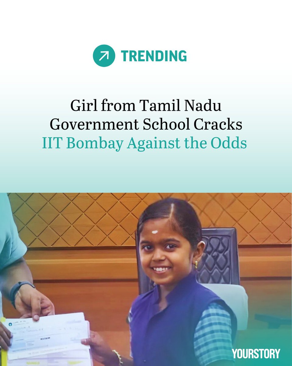 Meet Yogeshwari Selvam, a government school student from Virudhunagar, Tamil Nadu, who cracked JEE (Advanced) and is now set to pursue aerospace engineering at IIT Bombay—all without private coaching.

Raised by parents working in a tea stall and fireworks unit, she discovered