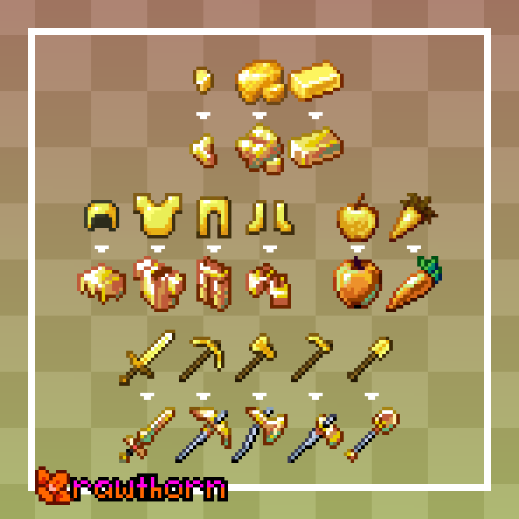 Rawth0rn's tweet photo. all that glimmers is gold
#ドット絵 #pixelart #Minecraft https://t.co/PvxaCOFe6I