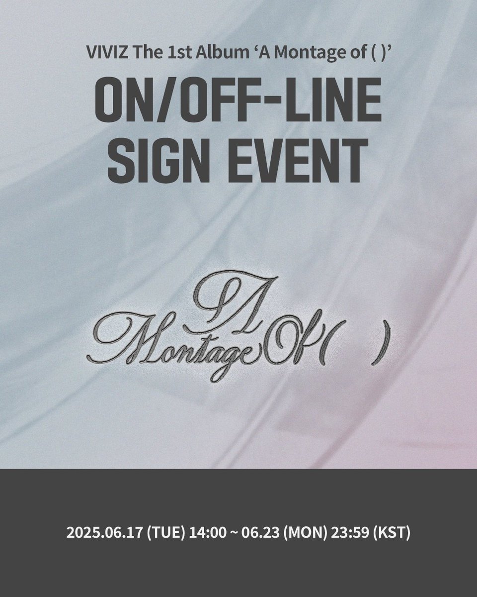 [✍️] #VIVIZ #비비지 
VIVIZ The 1st Album ‘A Montage of ( )'
#케타포 대면/영상통화 사인회 오픈

💗대면 응모자 전원, 케타포 단독 미공개 포토카드 여보세요 ver. 3종 중 1종 랜덤 증정 (1:1)
💗영상통화 응모자 전원, 케타포 단독 미공개 포토카드 자유 ver. 3종 중 1종 랜덤 증정 (1:1)
