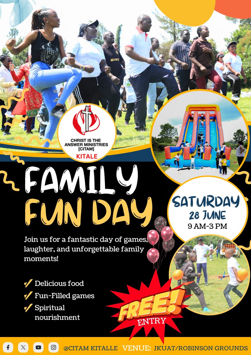 The #familyfunday is around the corner. It will be a day of fun, creativity as well as spiritual and physical nourishment for the #wholefamily. Kindly register using using the link forms.gle/ZzeHjVnGpyTGjP… to help us plan for you. Remember, the Entry will be absolutely free!