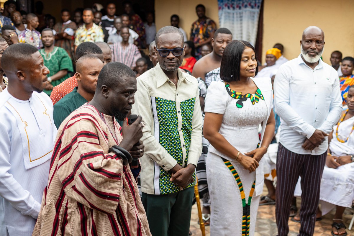 Grateful for the warm welcome from Nananom as I joined Hon. MP Lawrencia Dziwornu in being formally introduced to the Adonten Traditional Council on Sunday, June 15. Together, we remain committed to serving Adonteman and advancing our motherland.