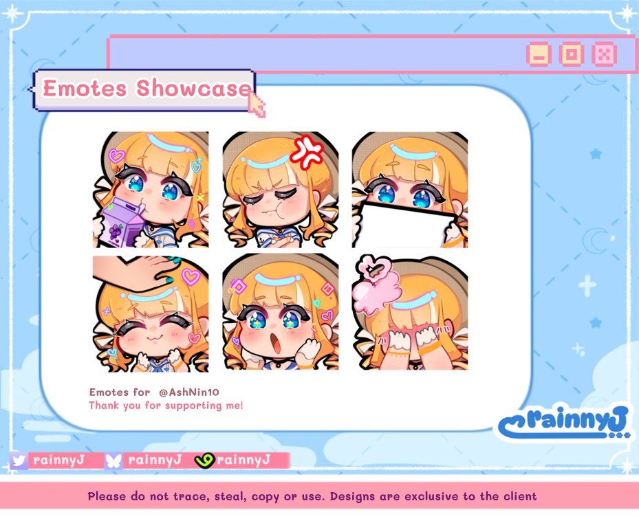jzslRien's tweet photo. Emotes commission for @/AshNin10 (on VGen)
#VGenComm #VGen #emoteartist #artmoots #ENVtuber #GERVtuber
❤︎/↻ are highly appreciated (˶˃ ᵕ ˂˶) .ᐟ.ᐟ
Details on: https://t.co/XoBdlFSBVJ
the weather been rough lately, don't forget to take your vitamins! ₍^. .^₎⟆ ♡₊⊹ https://t.co/WnyEnuF4jm