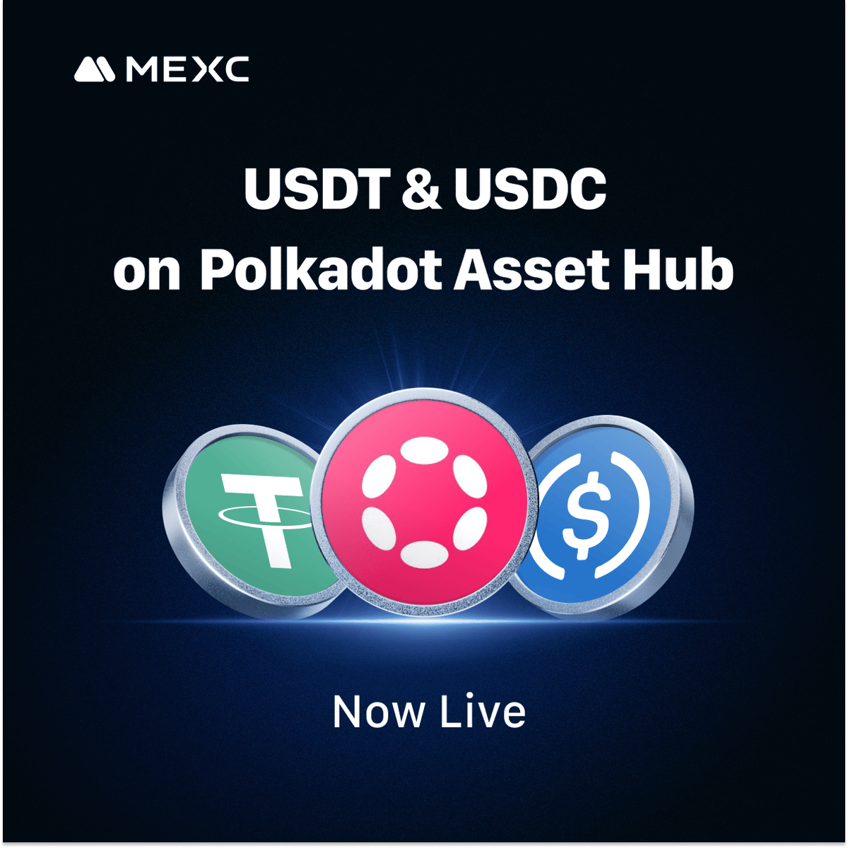 🔥#MEXC has supported $USDT @tether and $USDC @circle on Polkadot Asset Hub  @Polkadot 🔹Deposits start: June 16, 2025, at 09:00 (UTC) More details👉:  https://t.co/HKF4UZ6hDc