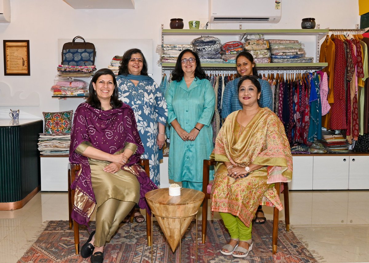 On 10 Jun, #NWWA(WR) hosted Mrs Vijaya Srinivas, President NWWA(SR), in Mumbai. Accompanied by Mrs Zarine Singh, President NWWA (WR) she visited TARSH &amp; Samudri outlets, lauding the artisans’ creativity and the vibrant spirit of NWWA’s community initiatives. 
#AnchoringLives