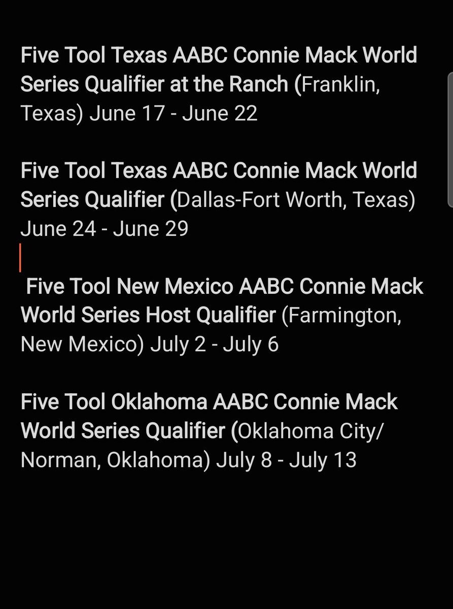Andrew Salas (@andrewsalas25) on Twitter photo Can't wait to play for a berth into the Connie Mack World Series all summer, below is my 2025 Summer Tournament Schedule.
<a href="/HDbaseballNM/">HD Baseball</a> <a href="/CoachSchaabNCSA/">Geoff Schaab</a> <a href="/CoachTPG/">Trevor Garcia</a> <a href="/coachpaeznmbsb/">Stephen Paez</a> <a href="/BUncommitted/">Baseball_Uncommitted</a> <a href="/ncsa/">NCSA College Recruiting</a>
#uncommited Can't wait to play for a berth into the Connie Mack World Series all summer, below is my 2025 Summer Tournament Schedule.
<a href="/HDbaseballNM/">HD Baseball</a> <a href="/CoachSchaabNCSA/">Geoff Schaab</a> <a href="/CoachTPG/">Trevor Garcia</a> <a href="/coachpaeznmbsb/">Stephen Paez</a> <a href="/BUncommitted/">Baseball_Uncommitted</a> <a href="/ncsa/">NCSA College Recruiting</a>
#uncommited
