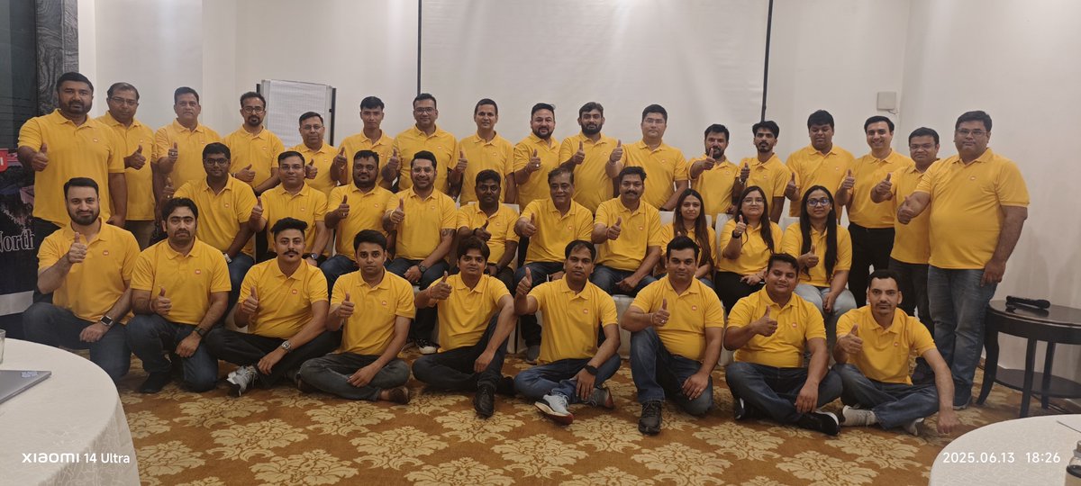 mathursudhin's tweet image. Had an energising day with our North Region after sales team in Delhi – their commitment to excellence and hustle on the ground truly stood out.
From the rich conversations to its vibrant spirit, the city’s charm is unmatched!
Love the #ThalaForAReason TShirt the team made.