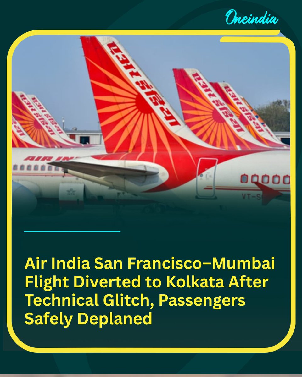 Kashurkongposh's tweet image. Air India San Francisco–Mumbai Flight Diverted to Kolkata After Technical Glitch, Passengers Safely Deplaned

#AirIndia #AirIndia #FlightUpdate #TechnicalSnag #SanFranciscoToMumbai #KolkataAirport #AviationNews #PassengerSafety #AirIndiaAlert #TravelUpdate