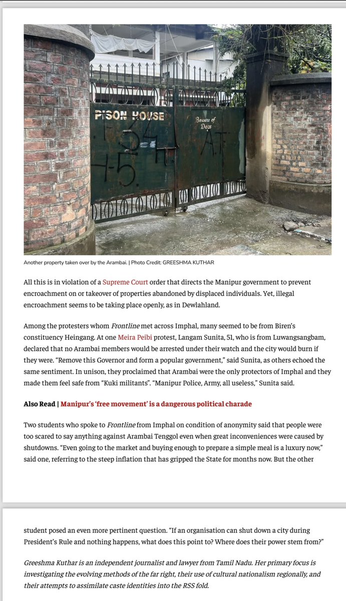 #Manipur
The modus operandi of the Meitei community since May 2023 have been the same. Meitei womenfolk,#MeiraPaibis have played active role in shielding not only radicalised Meitei youths,
#ArambaiTenggols who have spearheaded the attack on Kuki Zo tribals but also acted as