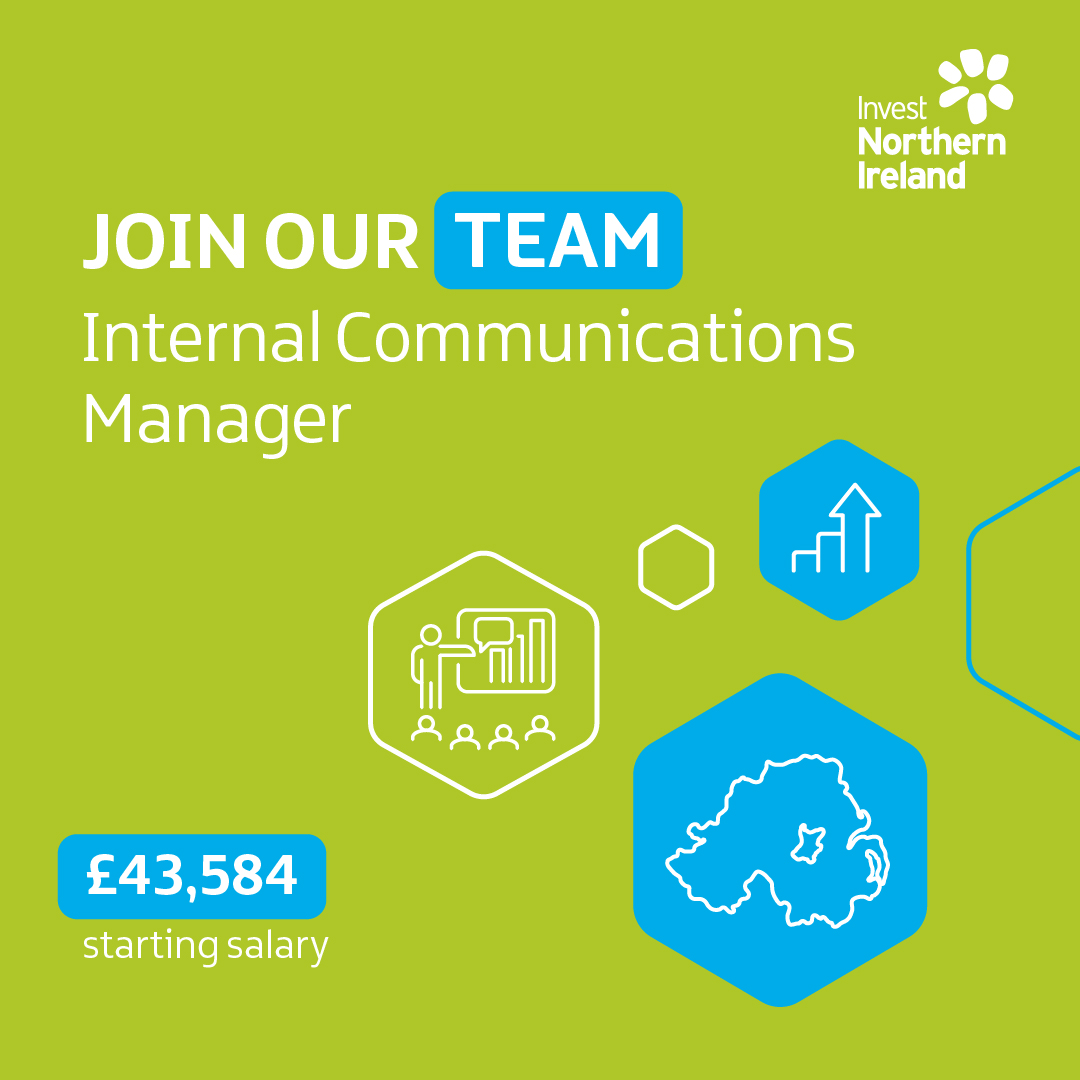 We are recruiting for an Internal Communications Manager to join our team.

Working alongside internal customers, stakeholders and suppliers, you’ll develop and deliver effective communications campaigns.

Find out more and apply 🔽

investni.com/about-us/caree…