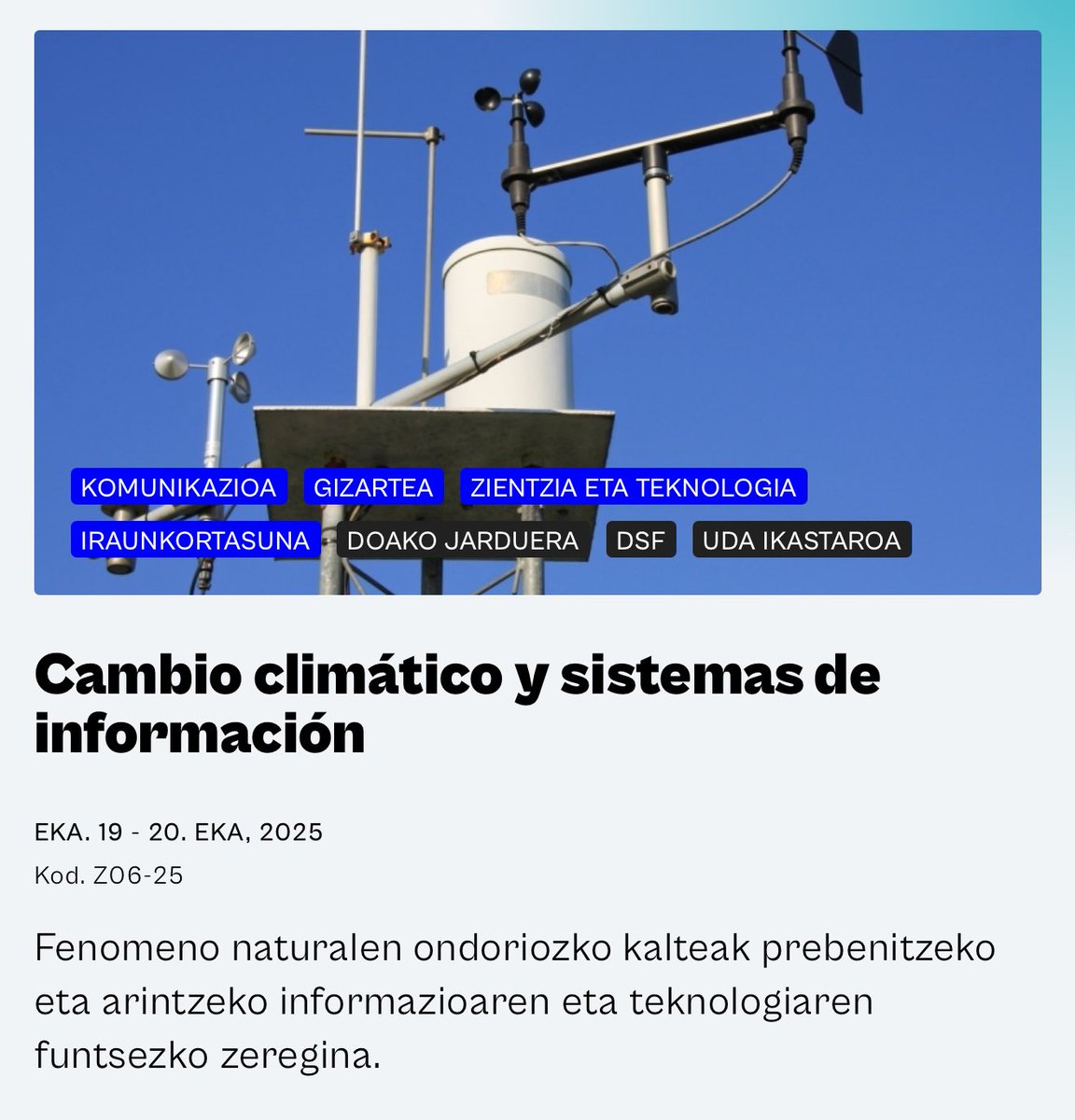 📆 Este jueves participo en la mesa redonda organizada por la <a href="/upvehu/">UPV/EHU</a> en el Palacio Miramar de Donostia, donde hablaremos de Cambio Climático y Comunicación. Inscripción gratuita en : uik.eus/eu/jarduera/ca…
