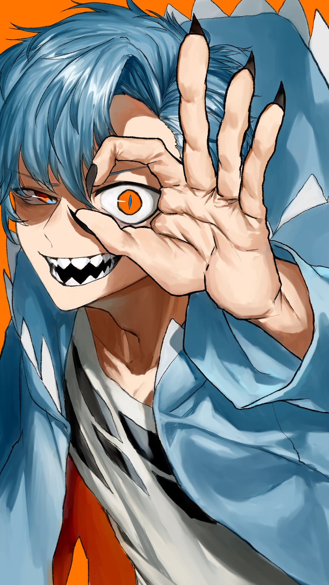 🦈🟧👌　
#oc 
#イラスト 
#illustration