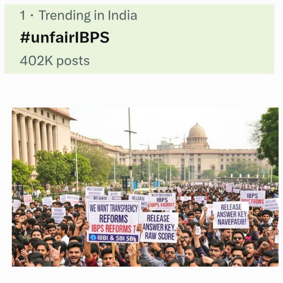 PunyachiMPSC's tweet photo. 🛑IBPS मार्फत पदभरती परीक्षा पारदर्शक पद्धतीने व्हाव्यात, यासाठी देशभरातील स्पर्धापरिक्षार्थी #unfairIBPS हॅशटॅग माध्यमातून रोष व्यक्त करत आहेत.
🔸मागण्या:-Answer Key आणि Raw Score जाहीर करावा, इ.

🔸सध्या हा हॅशटॅग भारतात ट्रेडिंग मध्ये प्रथम स्थानी आहे. https://t.co/JhvS63mIdH