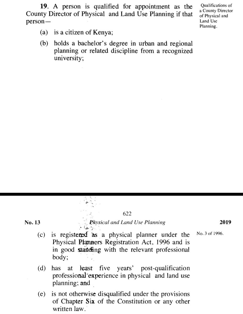 mcogana's tweet photo. @moneyacademyKE PSC should not behave like they are a law making authority. We are a country governed by the rule of law. Read Section 19 of the Physical and Land Use Planning Act 2019. https://t.co/KJzqOu4dv1