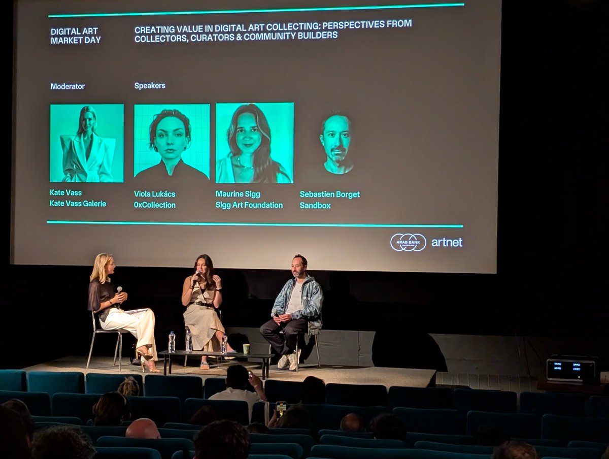 Jean-Michel Pailhon 🧢 (@jmpailhon) on Twitter photo "Creating value in digital art collecting - perspectives from collectors, curators and community builders" at <a href="/artmetaofficial/">ArtMeta</a>
With <a href="/SiggMaurine/">Maurine Sigg</a> (<a href="/SiggArtFdn/">Sigg Art Foundation</a>) and <a href="/borgetsebastien/">Sebastien 🏞</a> (<a href="/TheSandboxGame/">The Sandbox</a> and <a href="/ArtverseParis/">Artverse</a>) - MC <a href="/KateVassGalerie/">Kate Vass Galerie</a> 🎙️ "Creating value in digital art collecting - perspectives from collectors, curators and community builders" at <a href="/artmetaofficial/">ArtMeta</a>
With <a href="/SiggMaurine/">Maurine Sigg</a> (<a href="/SiggArtFdn/">Sigg Art Foundation</a>) and <a href="/borgetsebastien/">Sebastien 🏞</a> (<a href="/TheSandboxGame/">The Sandbox</a> and <a href="/ArtverseParis/">Artverse</a>) - MC <a href="/KateVassGalerie/">Kate Vass Galerie</a> 🎙️