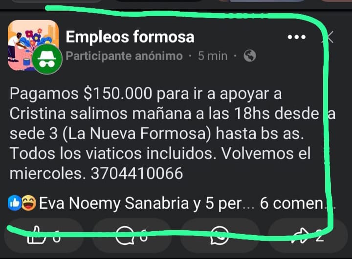 TODOS COMPRADOS, TODOS CHORROS ‼️‼️‼️
#FormosaLibre