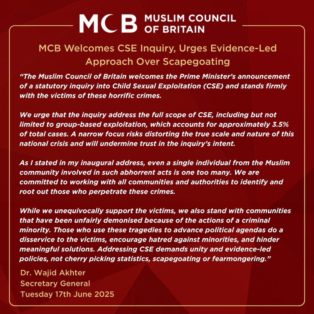 Muslim Council of Britain tweet media