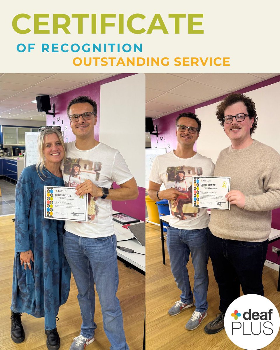 At deafPLUS, every team member deserves praise. This year, we proudly celebrate Zoe &amp; Andrew! 💙 

Zoe’s creative workshops &amp; fundraising shine, while Andrew lights up social media &amp; supports clients with heart. You both inspire us all, thank you!