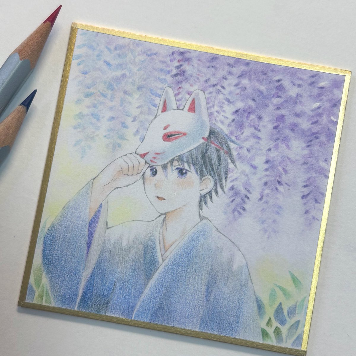 藤の花🌸パンパステルと色鉛筆で描きました✏️
#色鉛筆