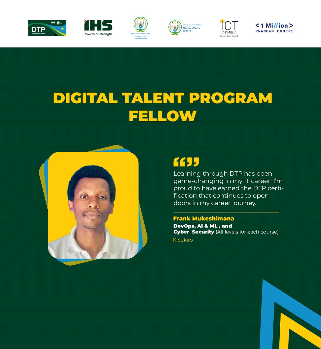 rwictchamber's tweet image. #DidYouKnow? 
358 #DigitalTalentProgram learners have already completed all levels of their courses, and are ready to embrace digital opportunities. No more wait! 

Congratulations Esphar IRADUSHUBIJE, @ndaclaude701, Frank MUKESHIMANA and @RwibutsoPatric5 on completing your…
