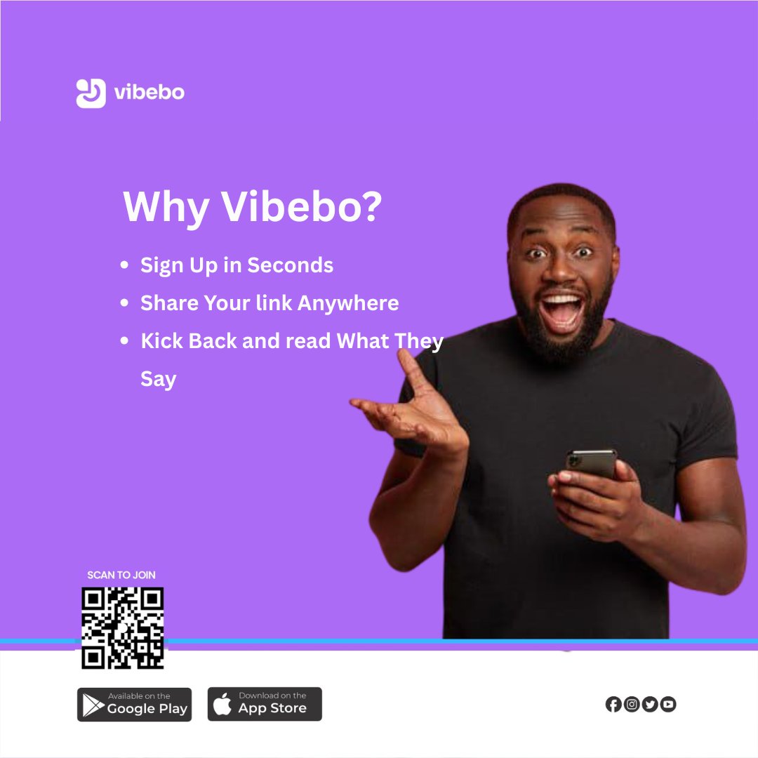 myvibebo's tweet image. Why Vibebo? Because keeping it simple is everything.
1️⃣ Sign Up in Seconds 
2️⃣Share Your link Anywhere 
3️⃣ Kick Back and read What They Say

Visit: vibebo.com/download to get your link

#VibeboVibes #EasySignUp #AnonymousMessages #KeepItSimple #NoDramaJustVibes