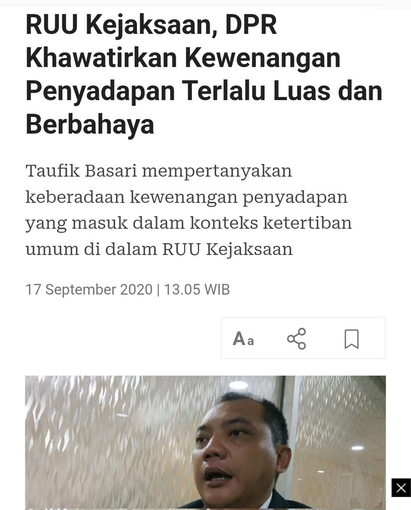 RUU kejaksaan terus menuai polemik.
Kewenangan penyadapan yang akan diberikan untuk kejaksaan dinilai melebihi batas kewenangan dan berpotensi dimanfaatkan untuk kepentingan politik. Kekhawatiran ini wajar karena kejaksaan secara struktural bekerja di bawah pengawasan presiden.