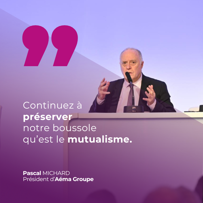 #AGAésioParis2025

Pascal Michard, président d'<a href="/Aema_Groupe/">Aéma Groupe</a> et Adrien Couret, son directeur général, rappellent la force du groupe pour relever les défis de notre système de protection sociale.