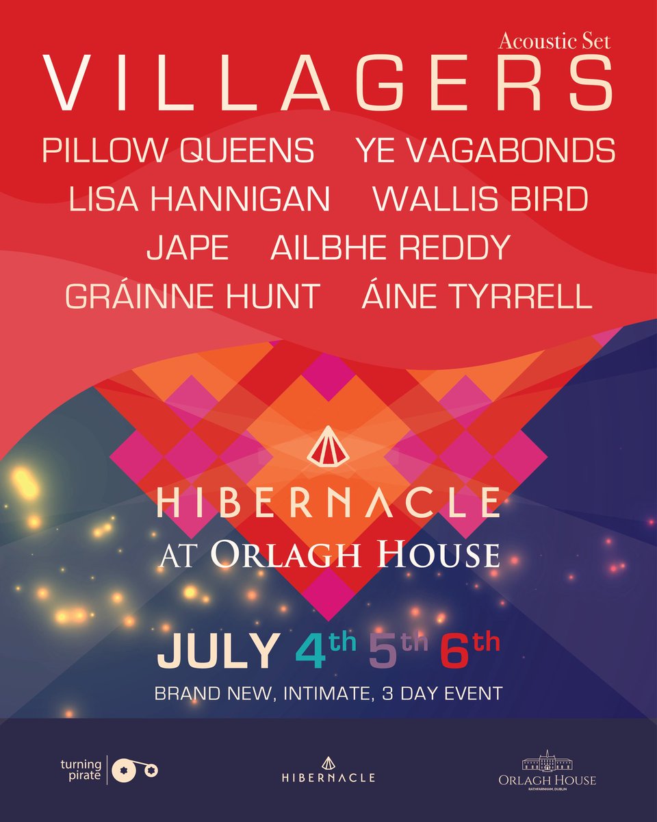 NEW <a href="/wearevillagers/">Villagers</a> SHOWS added including 06 July Orlagh House, DUBLIN.  Tickets <a href="/hibernaclemusic/">Hibernacle</a>