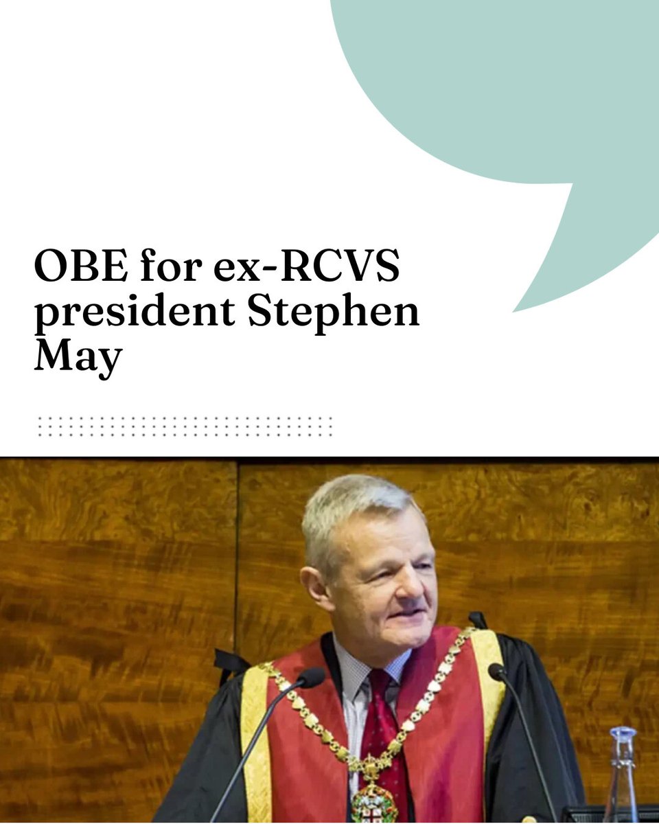 OBE for ex-RCVS president Stephen May

 vettimes.com/news/vets/smal…