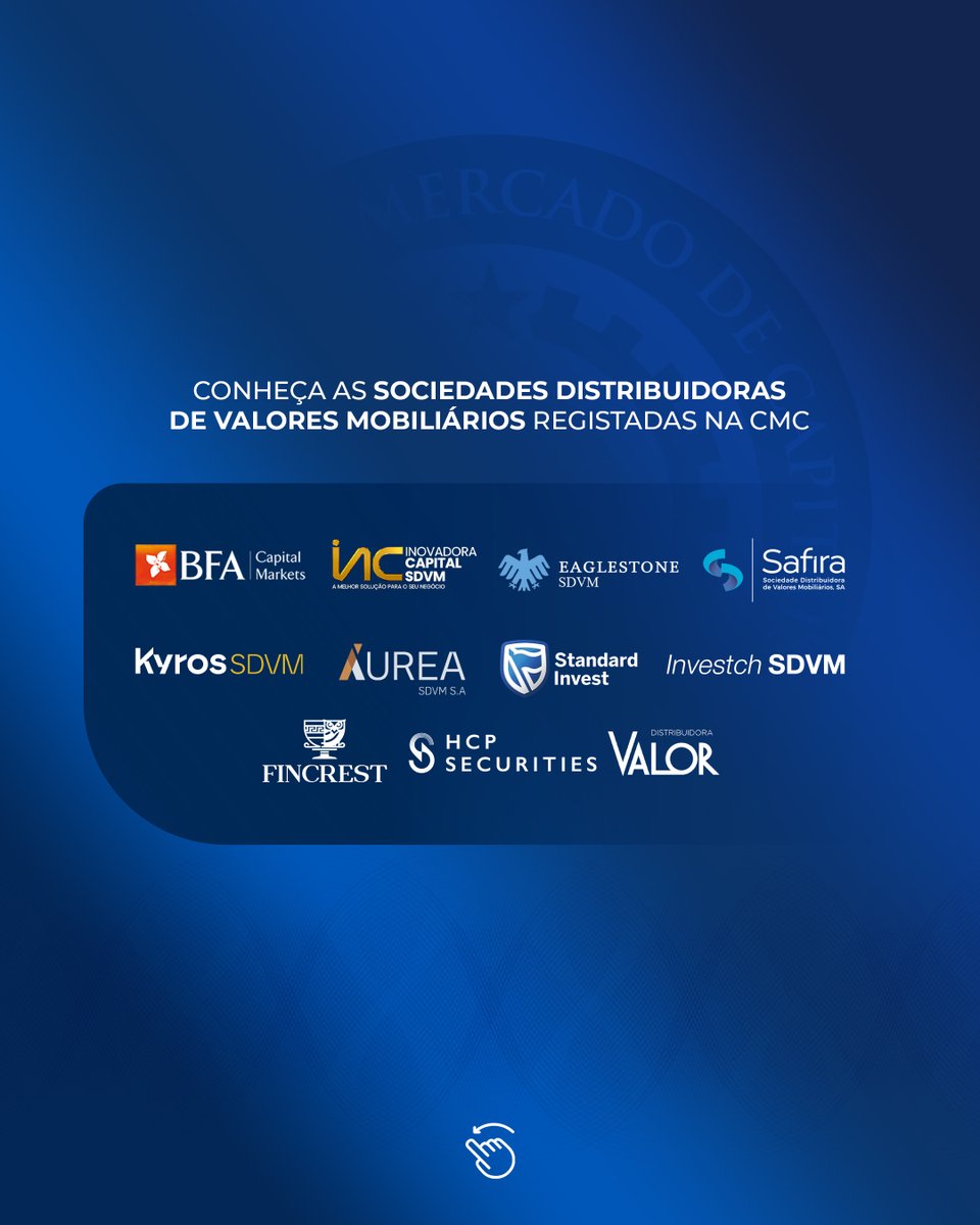 cmc_ao's tweet image. Invista com confiança: escolha distribuidoras registadas na Comissão do Mercado de Capitais (CMC).

#Angola #CMC #SDVM #Mer0cadodeCapitais