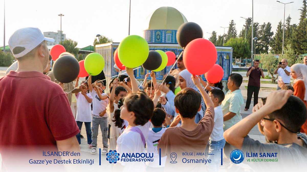 İLSANDER, Gazze'ye destek olmak amacıyla bir etkinlik düzenledi. Osmaniye Millet Bahçesi'ndeki Cebeli Bereket Cami avlusunda kurulan Gazze Dayanışma Çadırı’nda gerçekleştirilen etkinlikte, insanlarda farkındalık oluşturma, hatırlatma ve bilgilendirme hedeflendi.