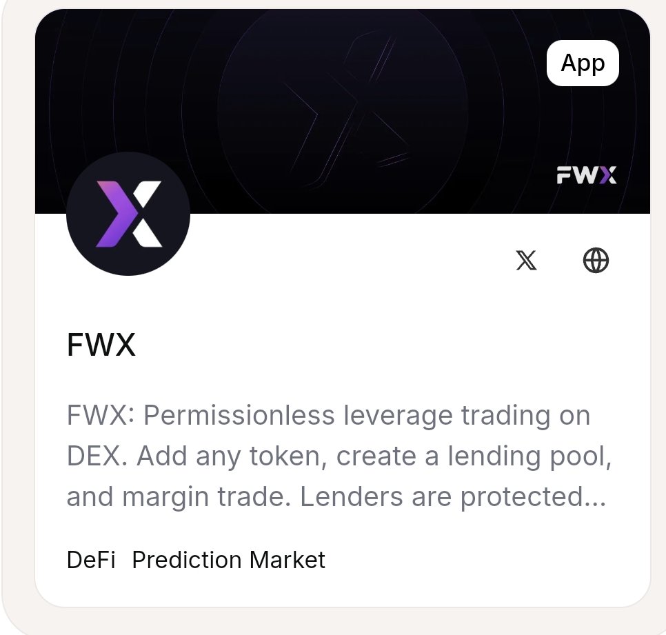 Monad Testnet interacts with <a href="/fwxfinance/">FWX</a> is permissionless onchain leverage trading supporting low-cap tokens, interintegrated with the monad ecosystem 

Simple guide
Visit app.fwx.finance/10143
➡️ Mint Membership NFT to be able to trade
➡️ Go to market, deposit collectible and