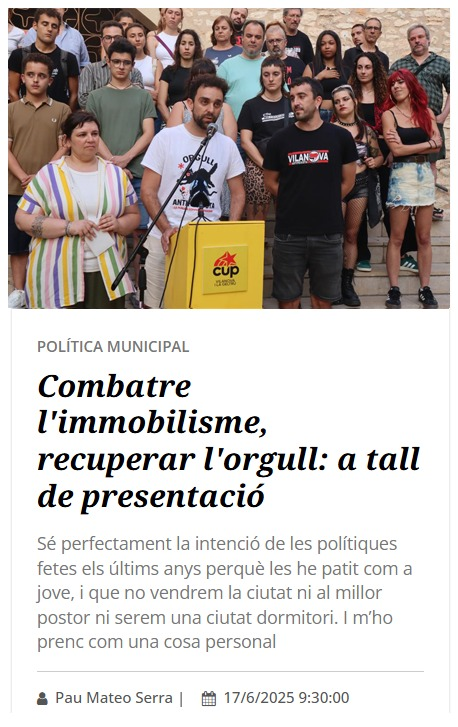 📝 NOU ARTICLE "Combatre l'immobilisme, recuperar l'orgull: a tall de presentació", per Pau Mateo Serra <a href="/pauma__/">Pauma</a>. 

 eixdiari.cat/opinio/doc/116…