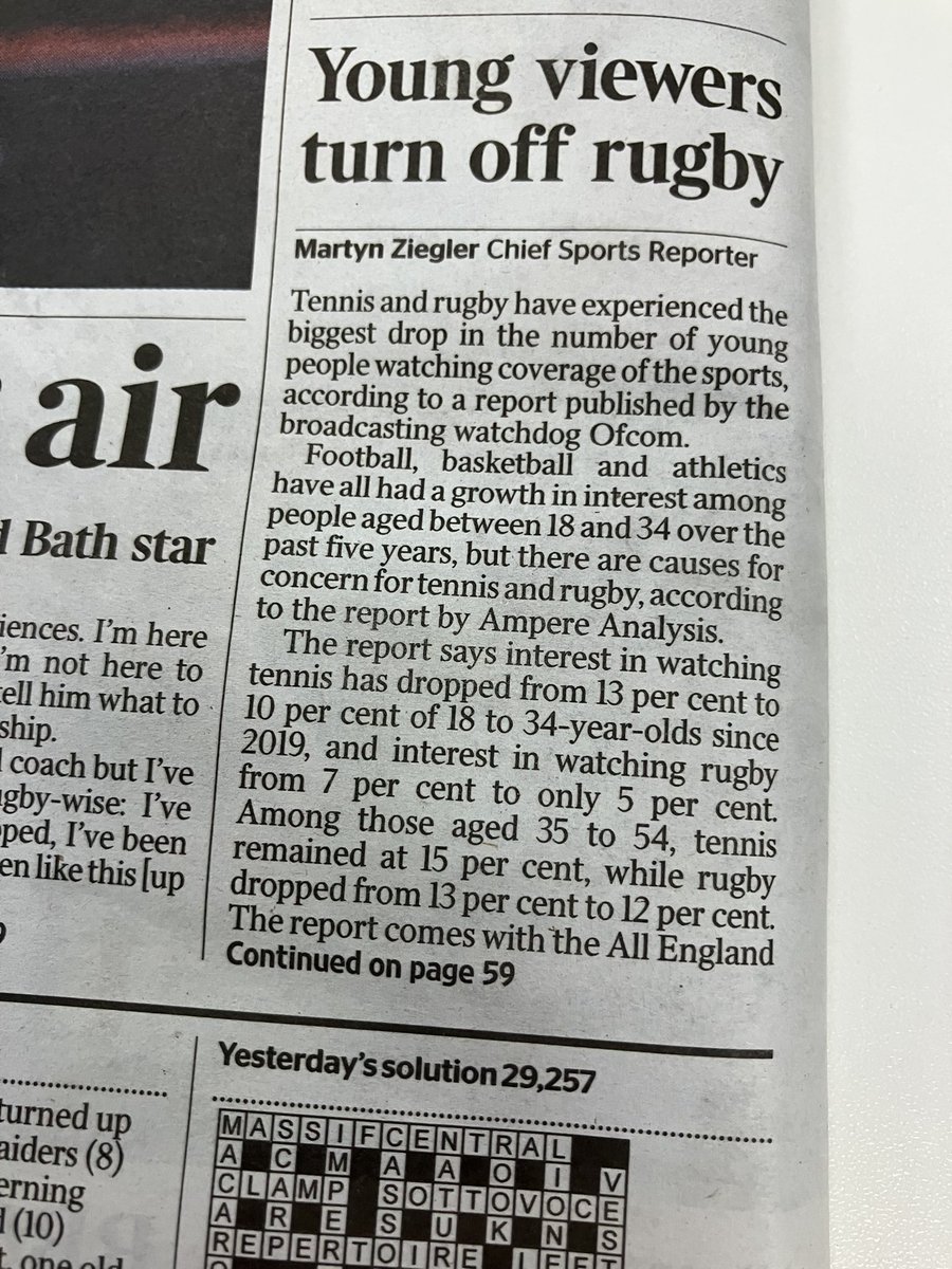 Another commercial challenge for rugby.