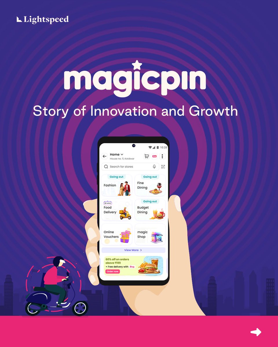 LightspeedIndia's tweet photo. 10 years strong and just getting started! Happy 10th to the @mymagicpin team that has been transforming how India shops offline & online.

Here’s to the first decade of how:

•⁠ magicpin powered India’s offline retailers by driving new footfall, improving sales, and bringing local markets alive on smartphones.

•⁠  ⁠magicpin built with grit and scaled with self sufficiency. From surviving a 90% revenue drop during Covid to emerging as India’s #3 food delivery player, while driving ONDC all alone on its shoulder in food delivery, magicpin’s journey is a real masterclass in agility, innovation & let’s not forget capital efficiency.

•⁠  ⁠Created a win-win platform for merchants making it a risk-free, value-driven channel whether for fashion, food or hyperlocal commerce.

•⁠  ⁠Grew strength by strength to 1.5L+ daily orders, 6000+ neighbourhoods, 100K+ merchants, magicpin is redefined how Indians discover, shop & save online & offline one local transaction at a time. That was Anshoo’s vision for hyperlocal commerce!

Here's to the next decade of enabling India's $1T offline retail market!

Read the full story: https://t.co/P3EklqpVvy

@anshoo @bsomaia @vivekgambhir 
  
#10yearsofmagicpin #hyperlocal #ONDC #resilience #Indianretail #startupjourney #Magicpin