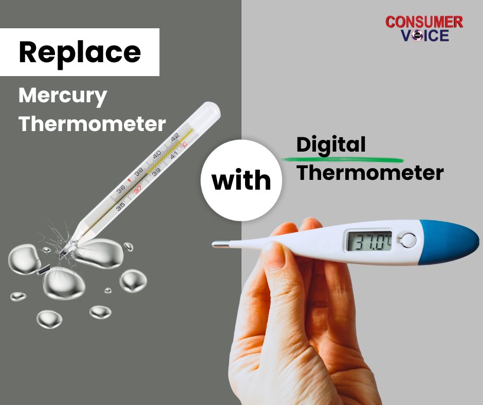 Did you know that broken mercury thermometer at home could be releasing toxic vapors you can’t even see?
⚠️ Mercury exposure can harm your brain, lungs &amp; kidneys.
✅ Switch to a digital thermometer which is safer for you and your family.

#BeSafe #MercuryFree #HealthForAll