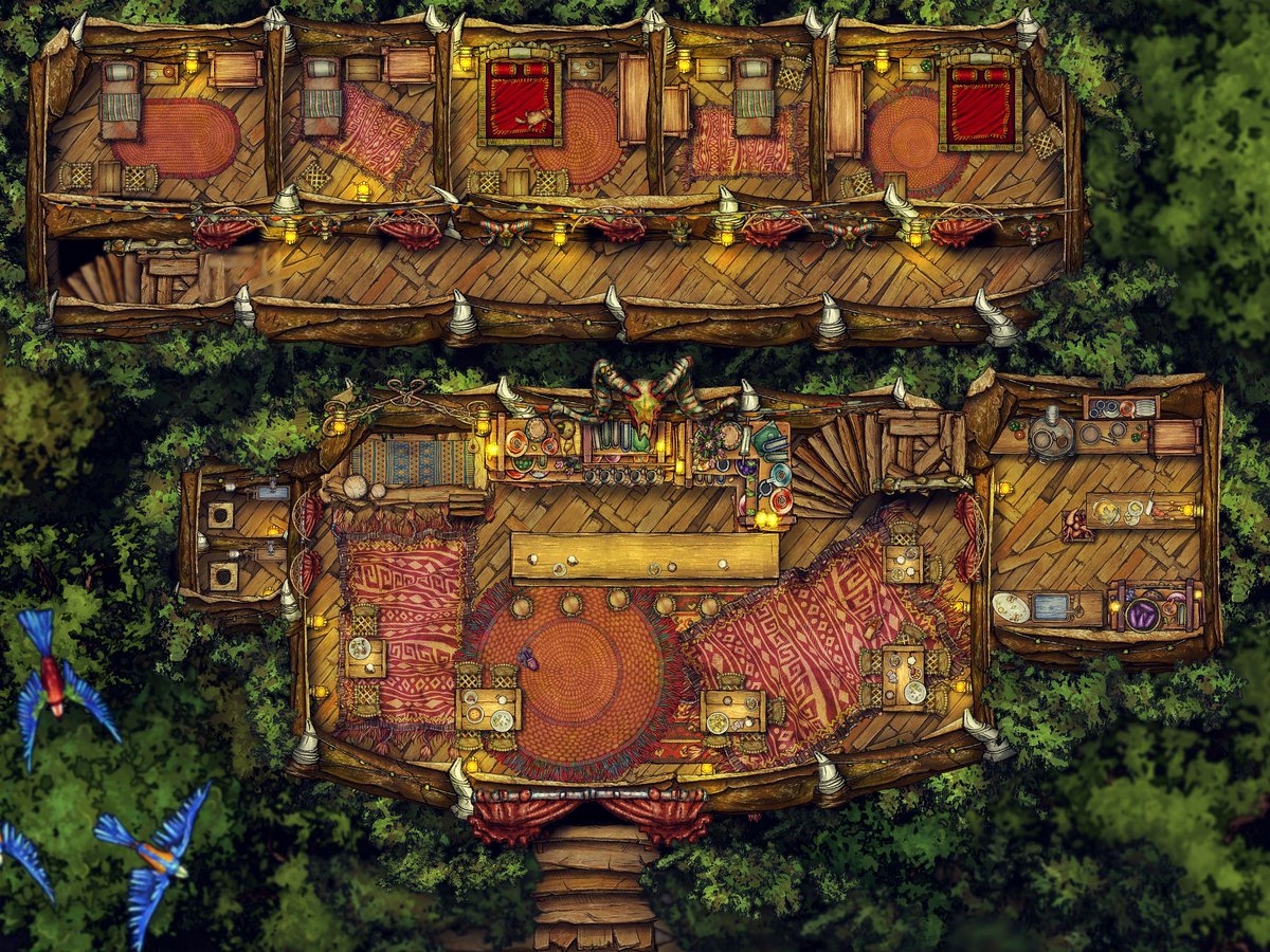 🌳 Jungle Treetop Inn 🌳
 
🎨 Map by misper on our Explore page.
 
Created with our Fantasy Battlemaps style.

#maps