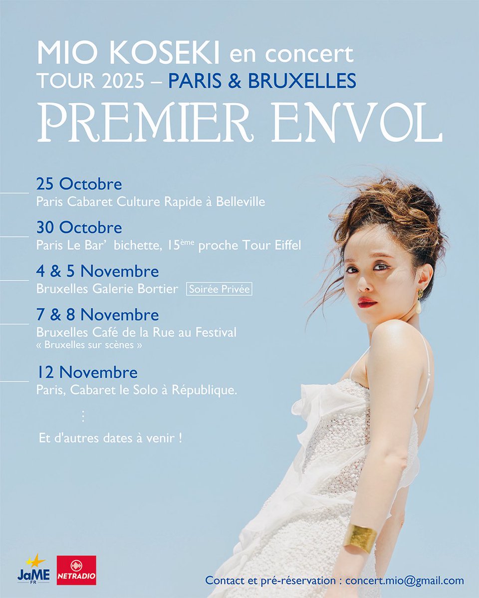 L’affiche de ma tournée «Premier envol» d’automne est prête !☺️

Toutes les infos sont sur 
envie-official.com/aboutmio_fr.ht…