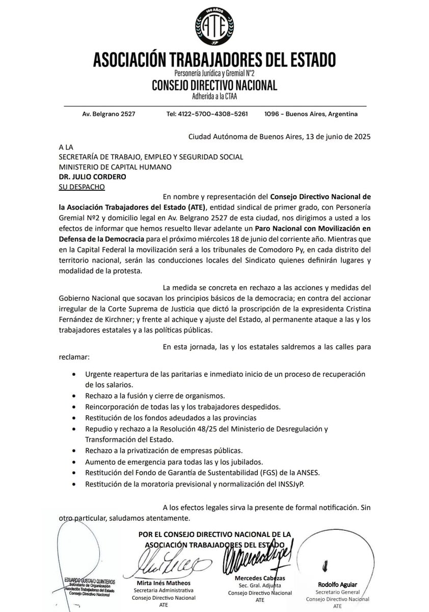 AHORA!!
MAÑANA ATE PARA, MOVILIZA A COMODORO PY Y EXIGE JUICIO POLÍTICO A LA CORTE!!

SE CUMPLEN TODAS LAS CAUSALES PARA SU ENJUICIAMIENTO!!

Esta es la Corte que le dió el 2x1 a los genocidas y después tuvo que retroceder frente a la movilización popular, beneficios que ellos
