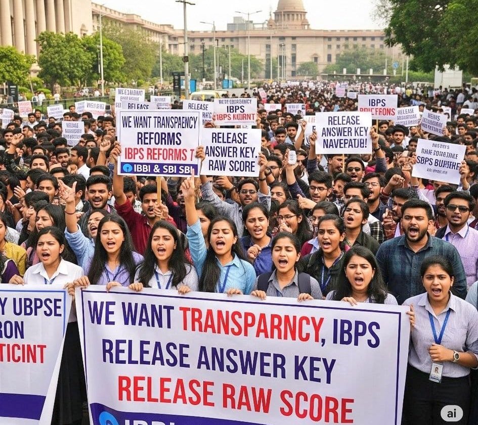 🚨 #unfairIBPS
Banking aspirants aren’t asking for favors — just fairness.

1️⃣ Release of actual raw scores – no more guesswork.
2️⃣ Conduct mains exam in a single shift – ensure a level playing field.
3️⃣ Make the normalisation formula public – end the secrecy.
4️⃣ Share the
