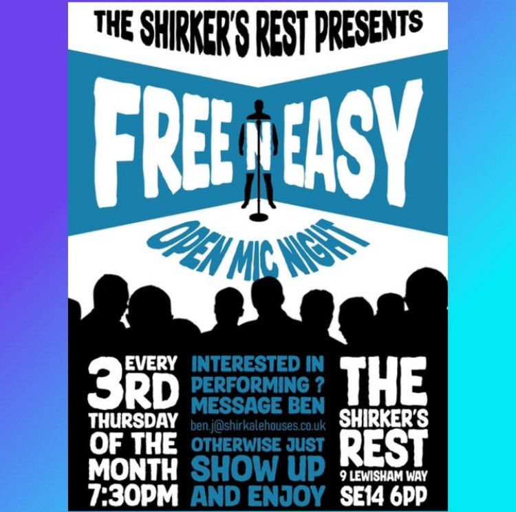 Thursday 19th June. 

Free &amp; Easy Open Mic returns: Cool entertainment in a cooled room with cold drinks. It’s a summer breeze!