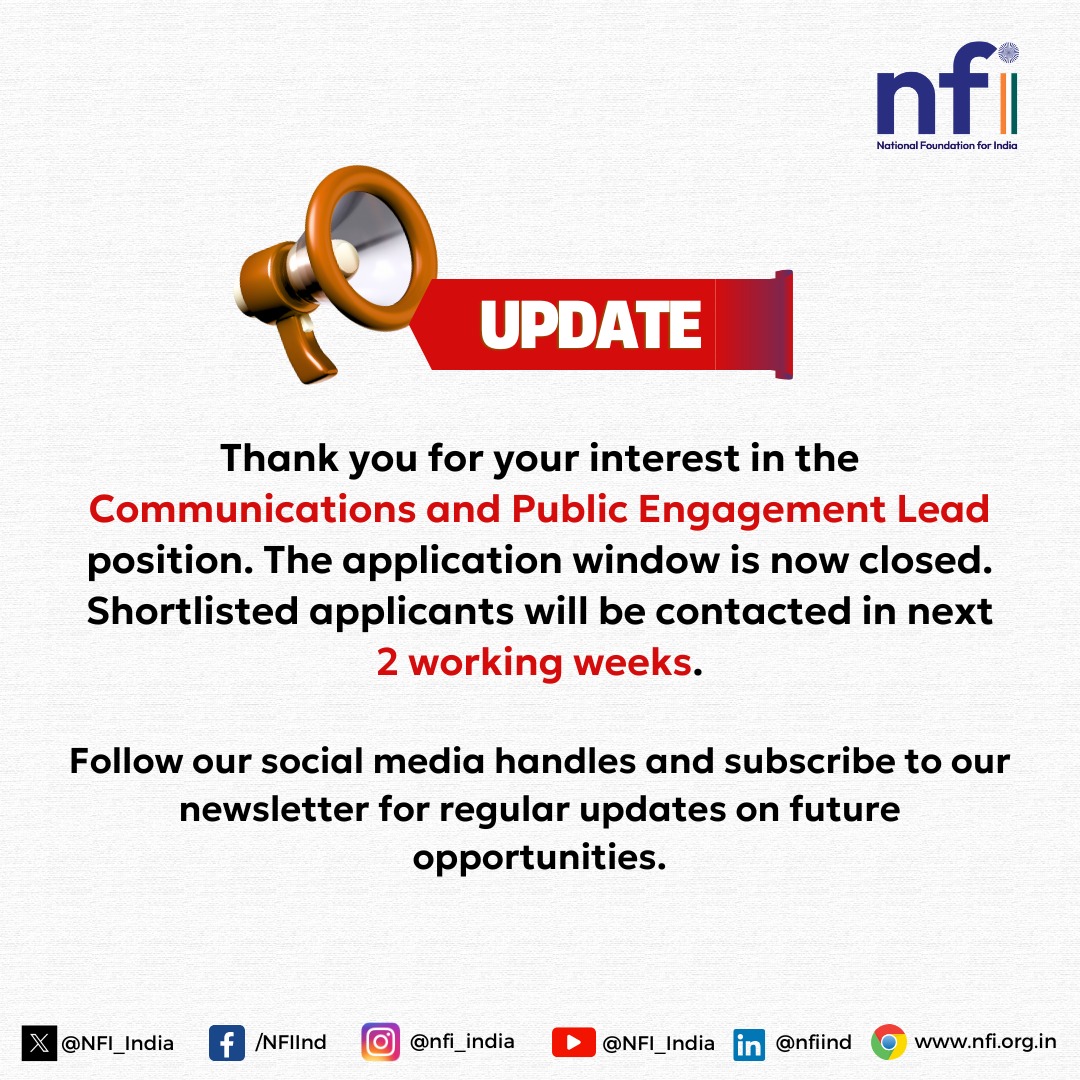 Thank you for your application. Shortlisted candidates will be contacted within 2 weeks. Follow our social media handles and subscribe to our newsletter for regular updates on future opportunities.

📨To subscribe our newsletter click here : shorturl.at/ec9sb 

#NFI