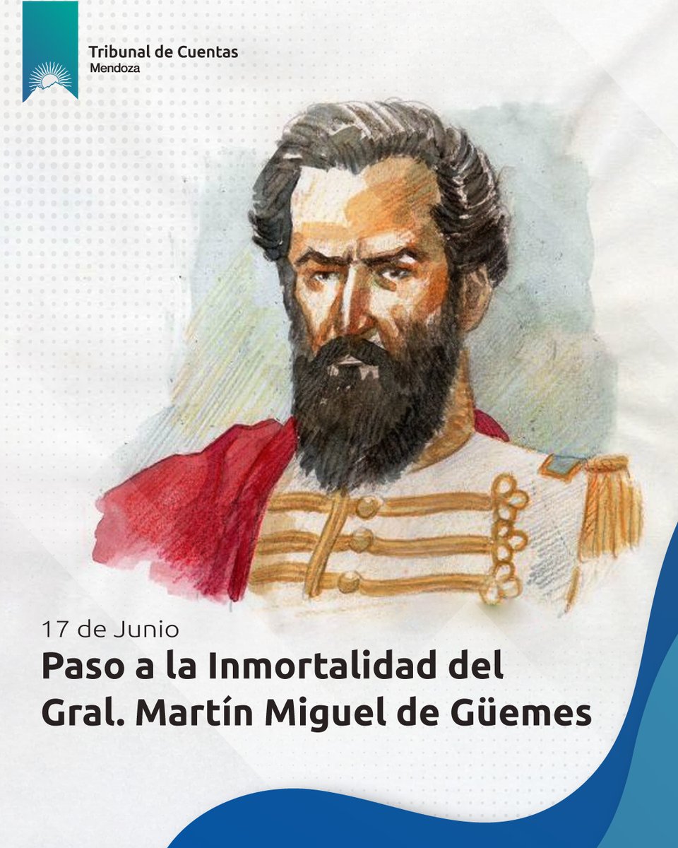 El #17dejunio se conmemora el Día Nacional de la Libertad Latinoamericana en recuerdo del fallecimiento del General Martín Miguel de Güemes, defensor de la frontera norte contra la invasión realista, hecho que permitió al General San Martín encarar sus campañas en Chile y Perú.