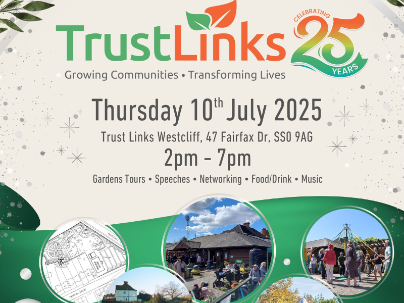 Can you believe that Trust Links is 25 years old? We were founded back in 2000, and registered as a charity in 2002.

Trust Links has grown from a visionary idea into a thriving charity rooted in comm...

savs-southend.org/event/trust-li…

#CommunityEvent