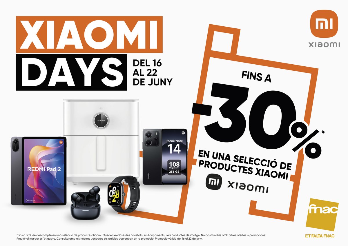 FNACANDORRA's tweet image. Hi ha una cosa més refrescant que un gaspatxo ben fred?

💥 Sí: els descomptes dels Xiaomi Days.

Aprofita fins a un 30% en tecnologia top 💥