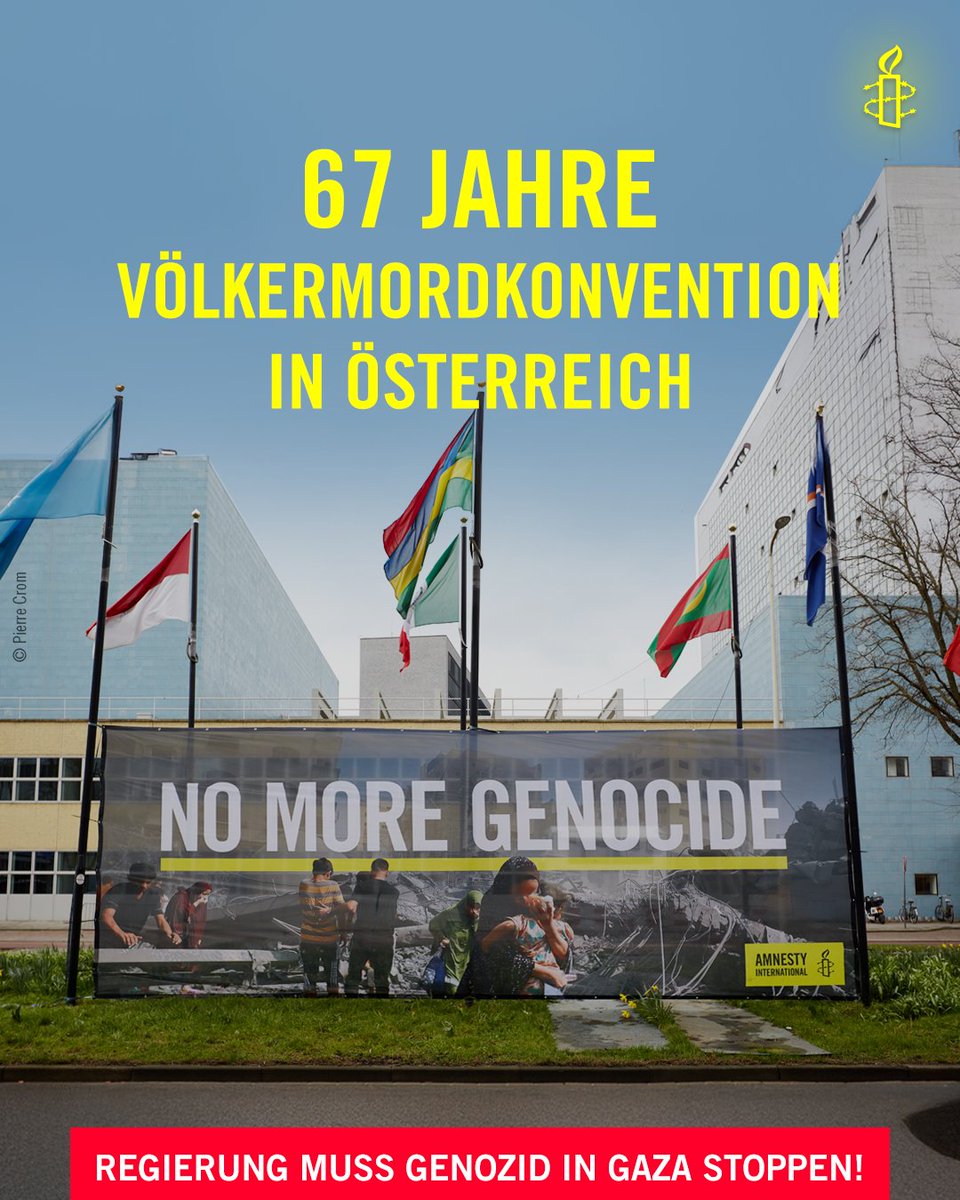 Die #Völkermordkonvention verpflichtet die Vertragsstaaten, #Genozid zu verhindern &amp; zu bestrafen.

Setz dich dafür ein, dass sich die Bundesregierung #Österreich klar gegen den Genozid, der den Palästinenser*innen #Gaza widerfährt, einsetzt: bit.ly/3FSy4w4