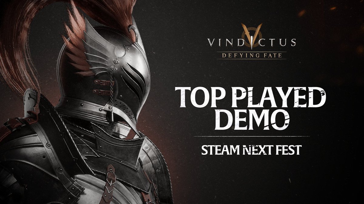 V_DefyingFate's tweet photo. We're honored to be one of the top played demos at Steam Next Fest.
➡️ Wishlist now to join what’s coming next: https://t.co/wKVbnGBy4D
#VindictusDefyingFate #VDF https://t.co/xVE3d81xVe
