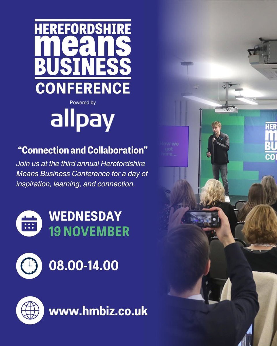 IT'S BACK! 💙

The #HMBiz Conference returns this November with a whole new look... keep an eye out over the coming weeks as we make some big announcements including this year's NEW VENUE 👀

#hereford #herefordshire #businessconference #hmbizconference